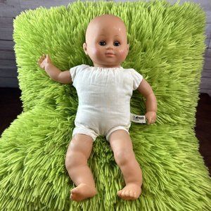 HAUCK BABY DOLL 14” Long Cloth body working Blue eyes Caucasian